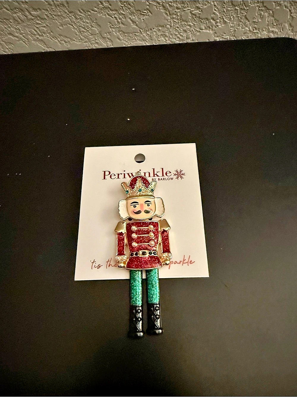 Periwinkle by Barlow Nutcracker brooch Red & Green NWT
